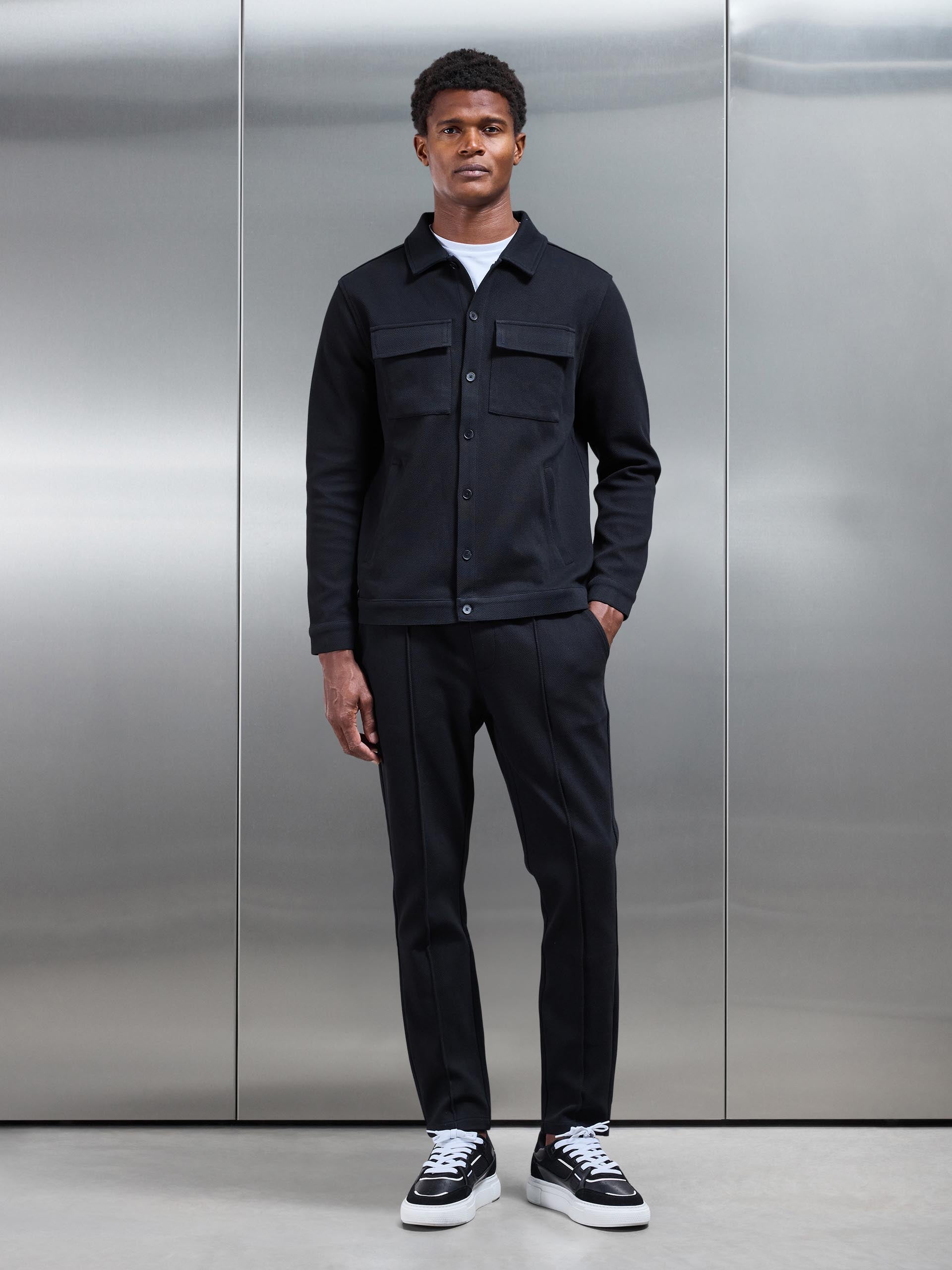 Cotton Twill Trouser in Black