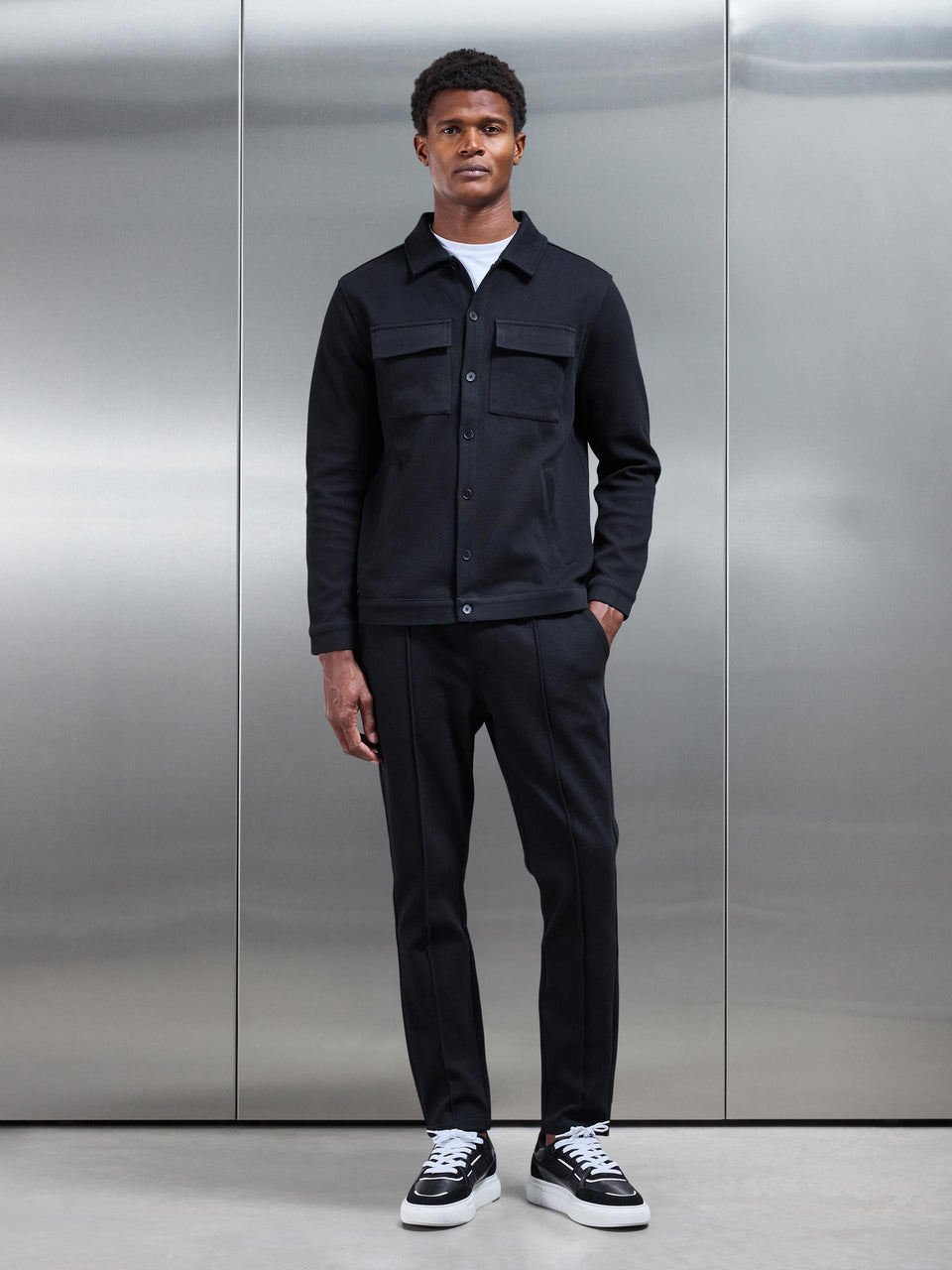 Cotton Twill Trouser in Black