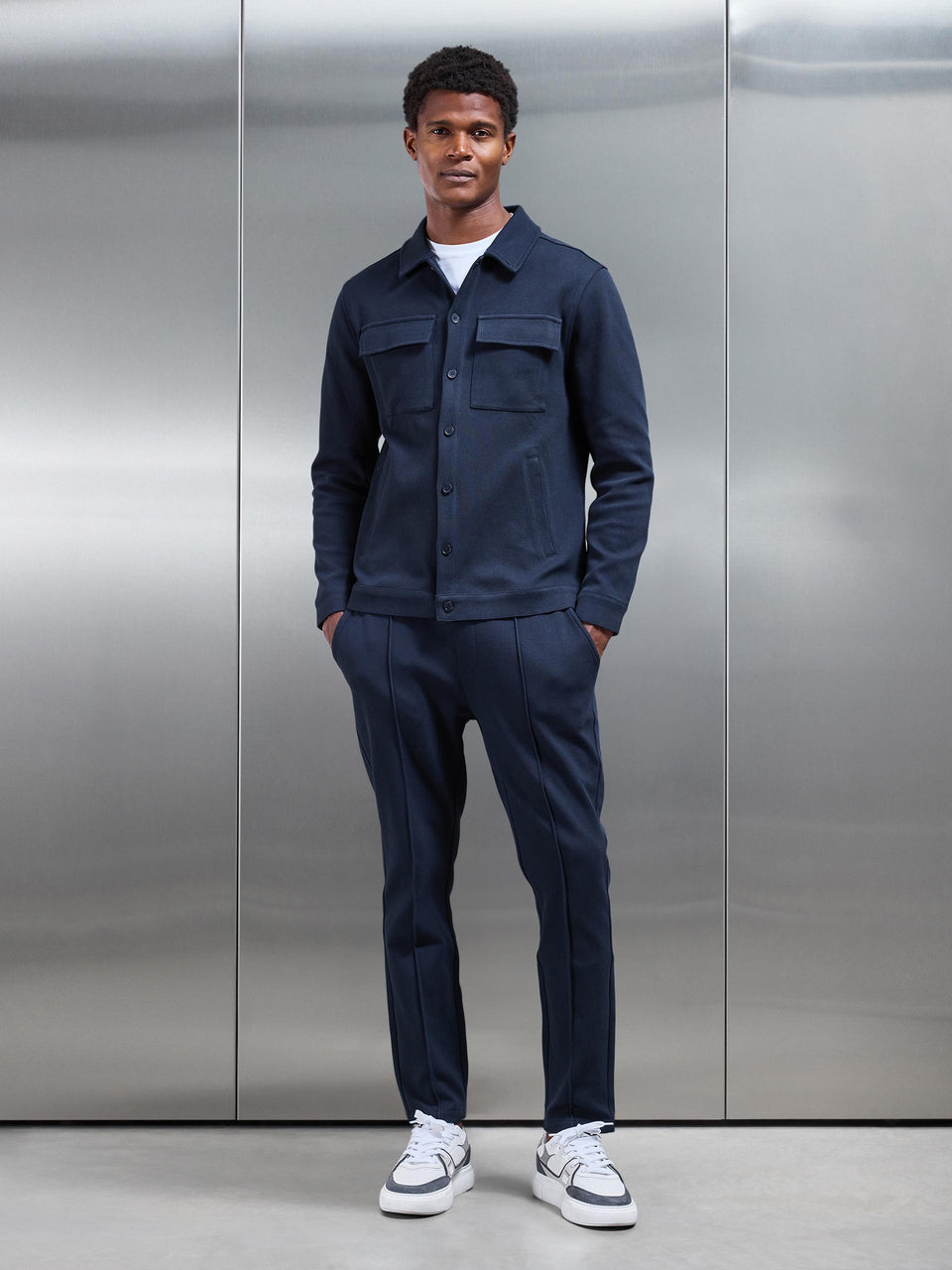 Cotton Twill Trouser in Navy