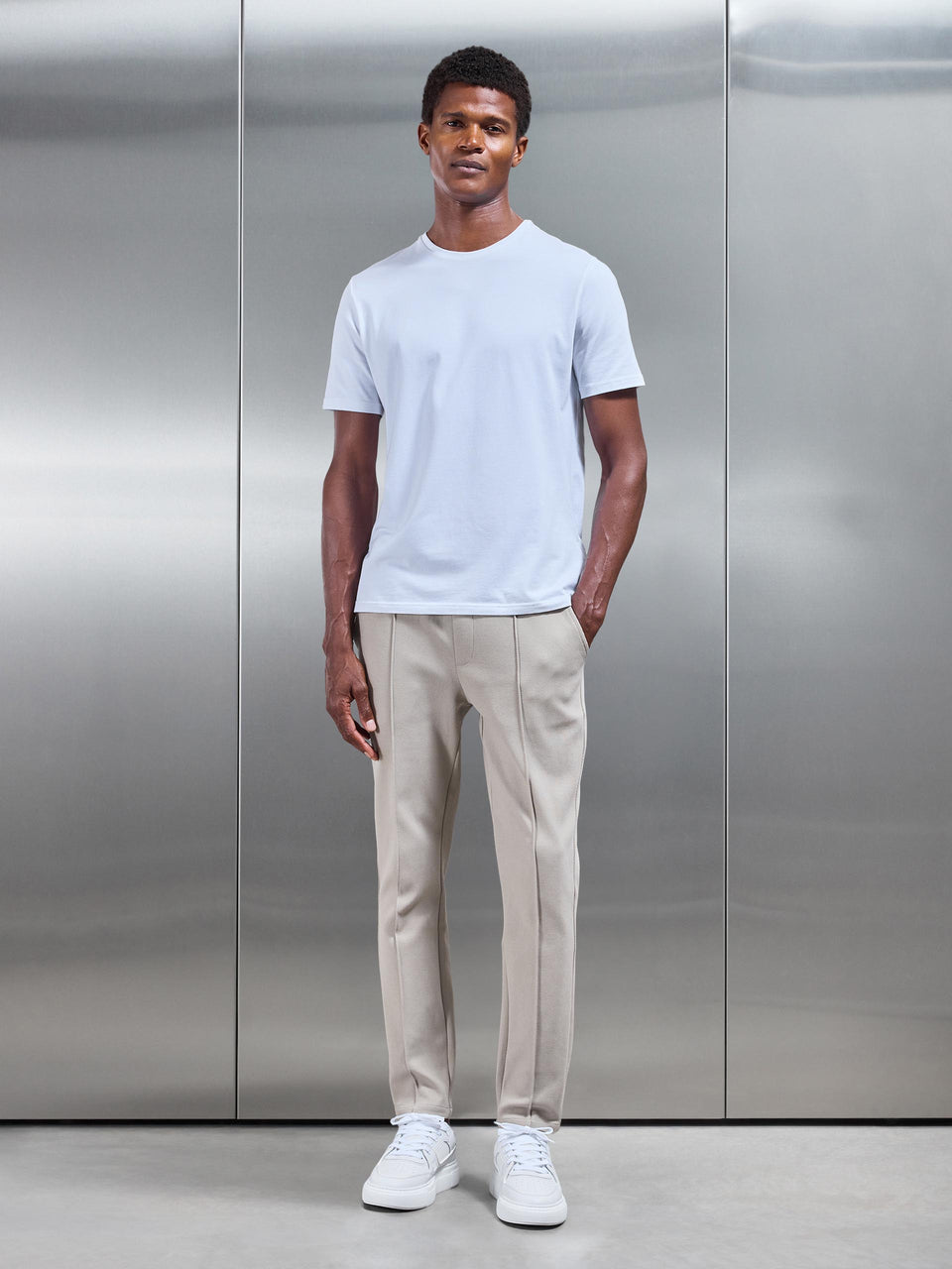 Cotton Twill Trouser in Stone