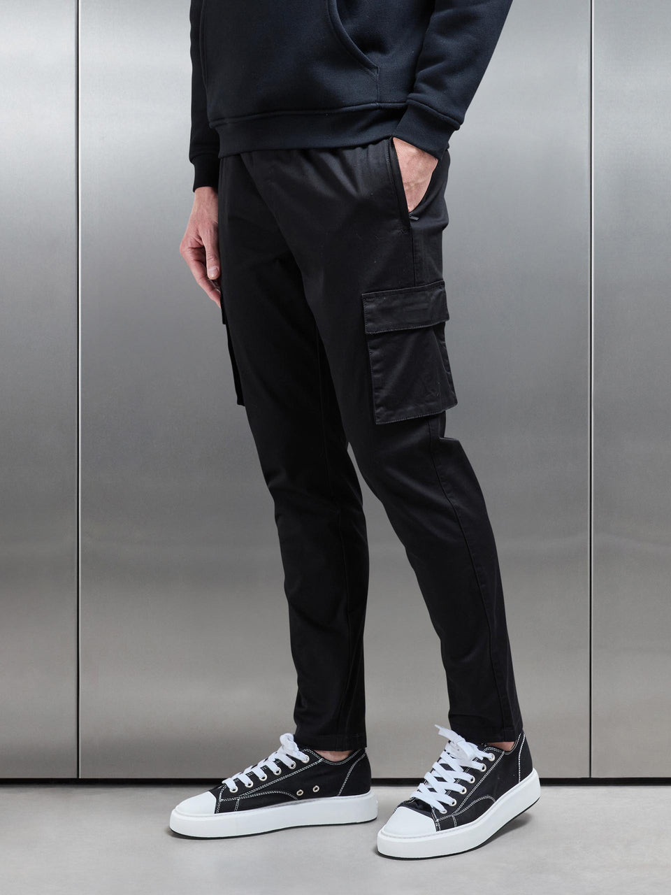 Cotton Cargo Pant in Black