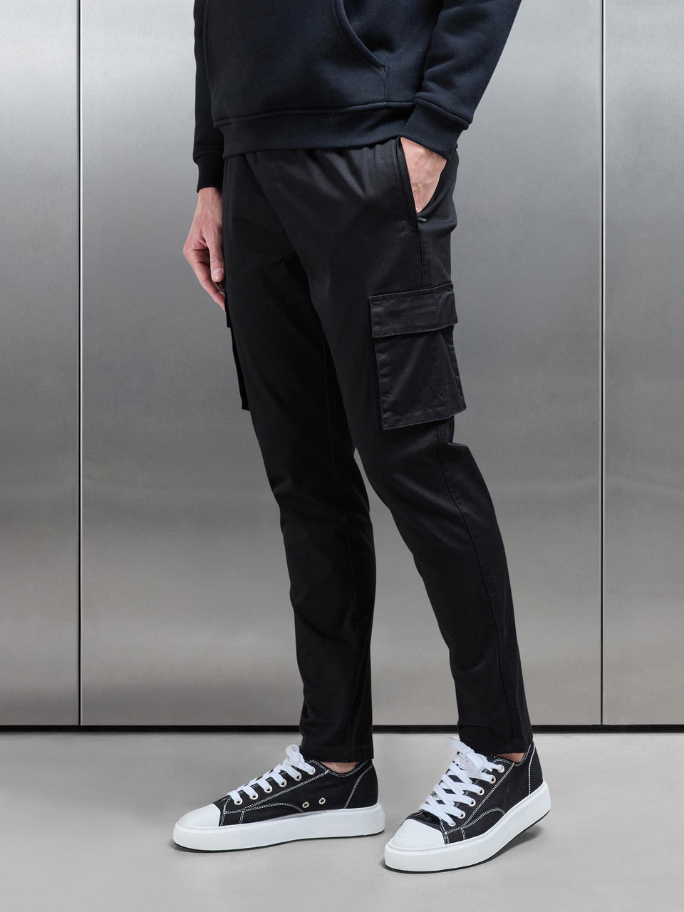 Cotton Cargo Pant in Black