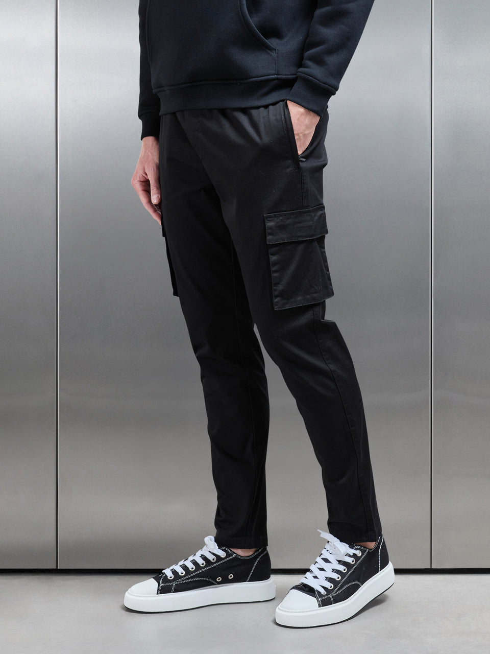 Cotton Cargo Pant in Black