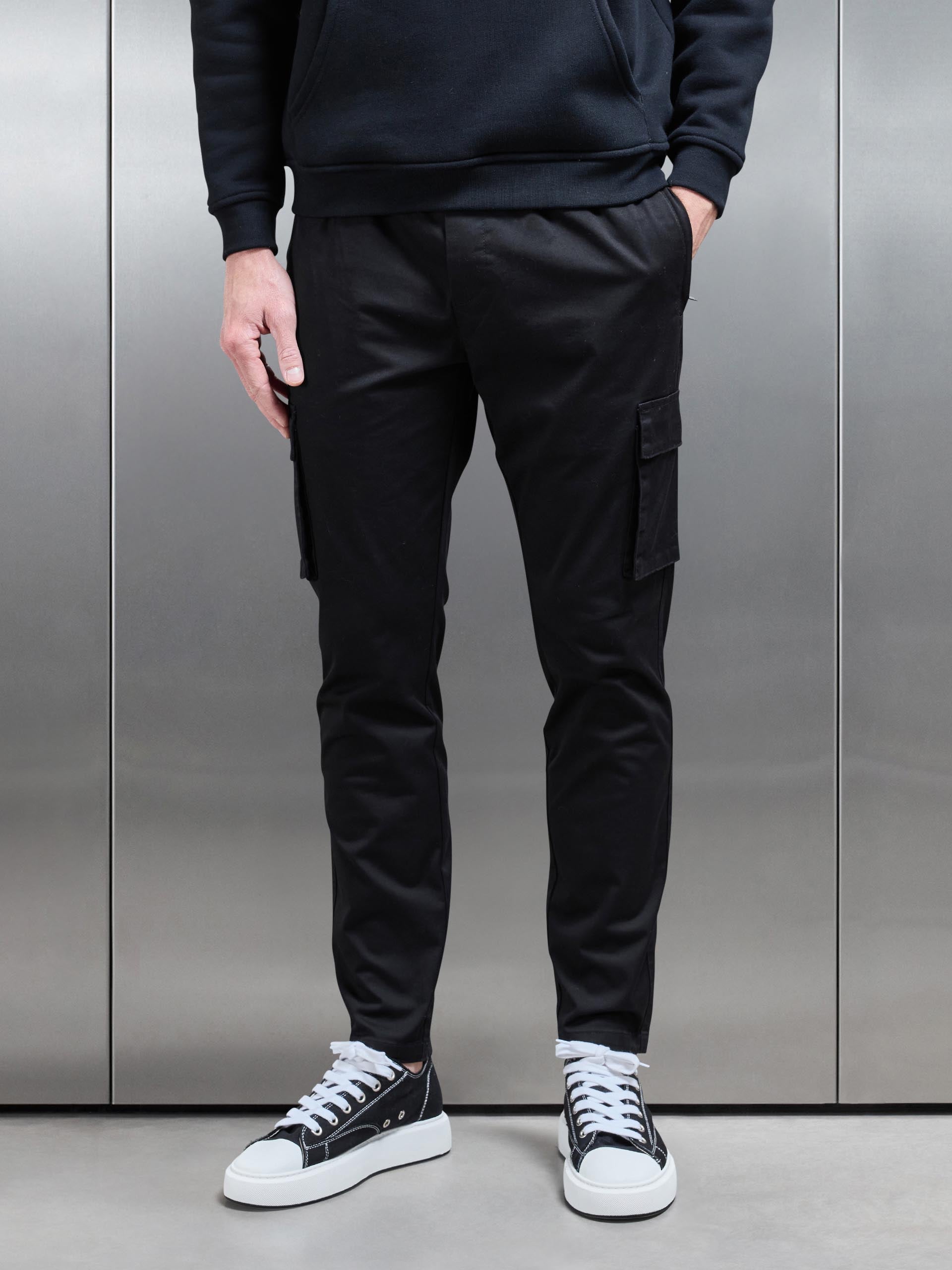 Cotton Cargo Pant in Black