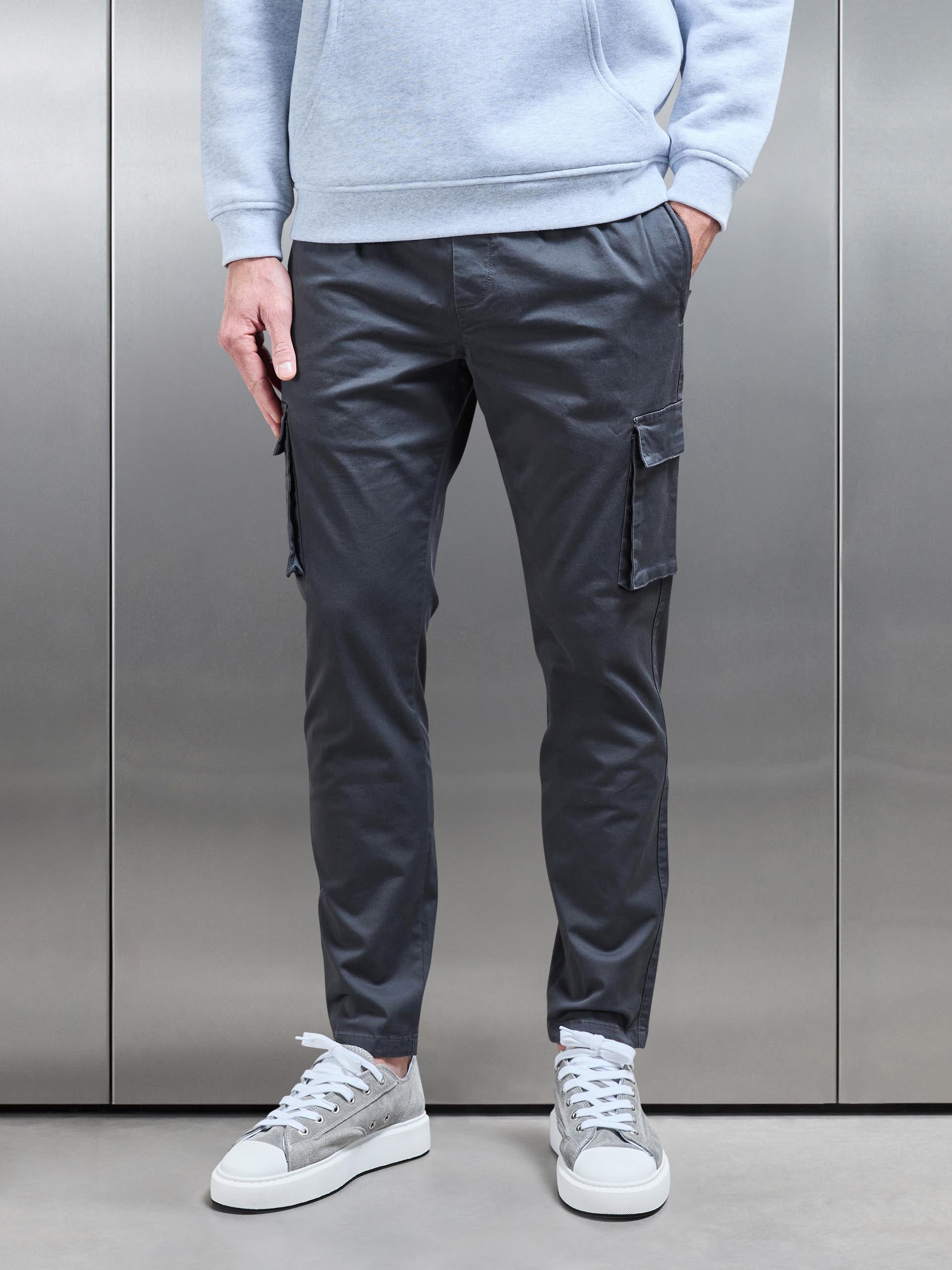 Cotton Cargo Pant in Grey