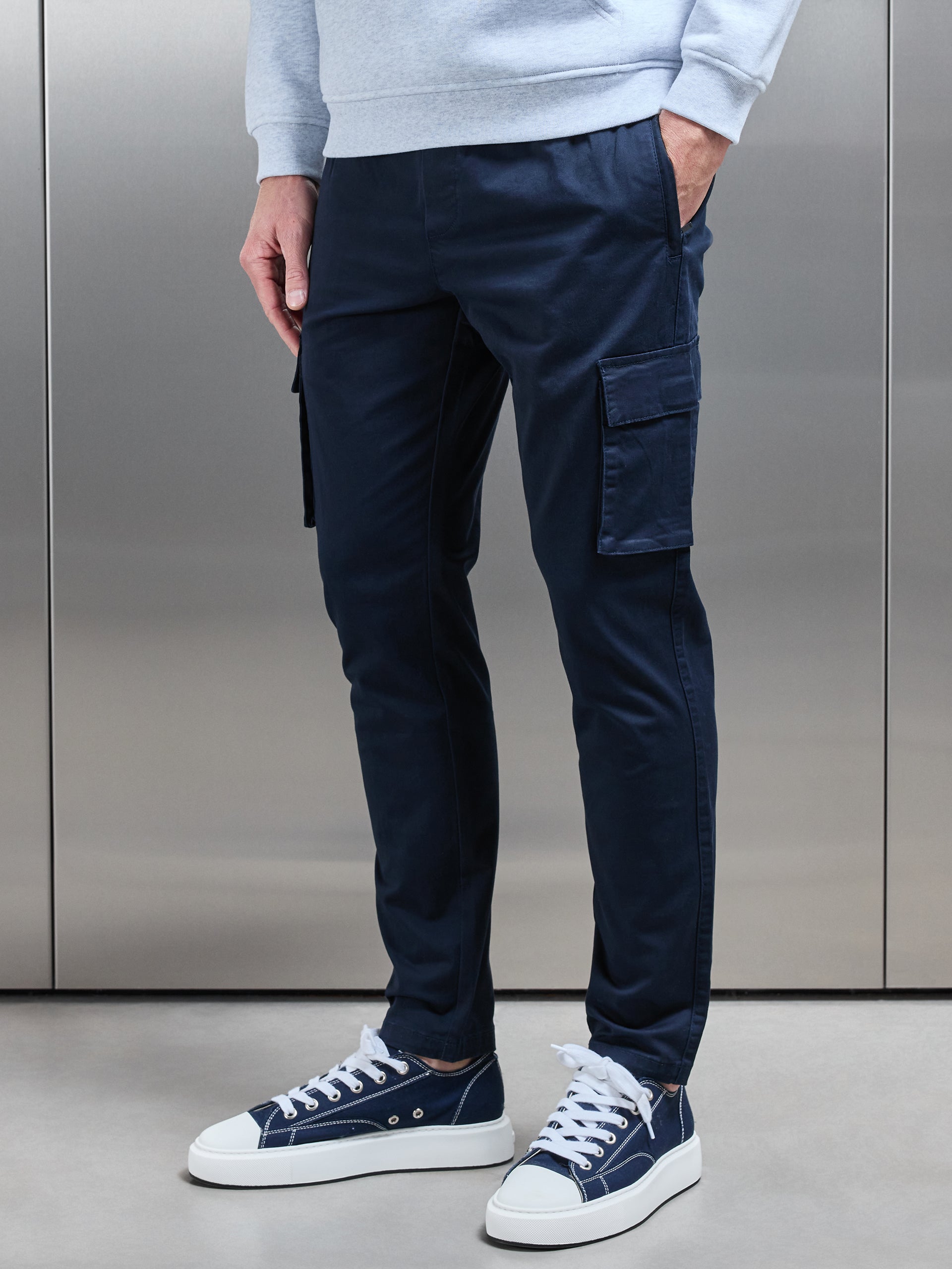 Cotton Cargo Pant in Navy