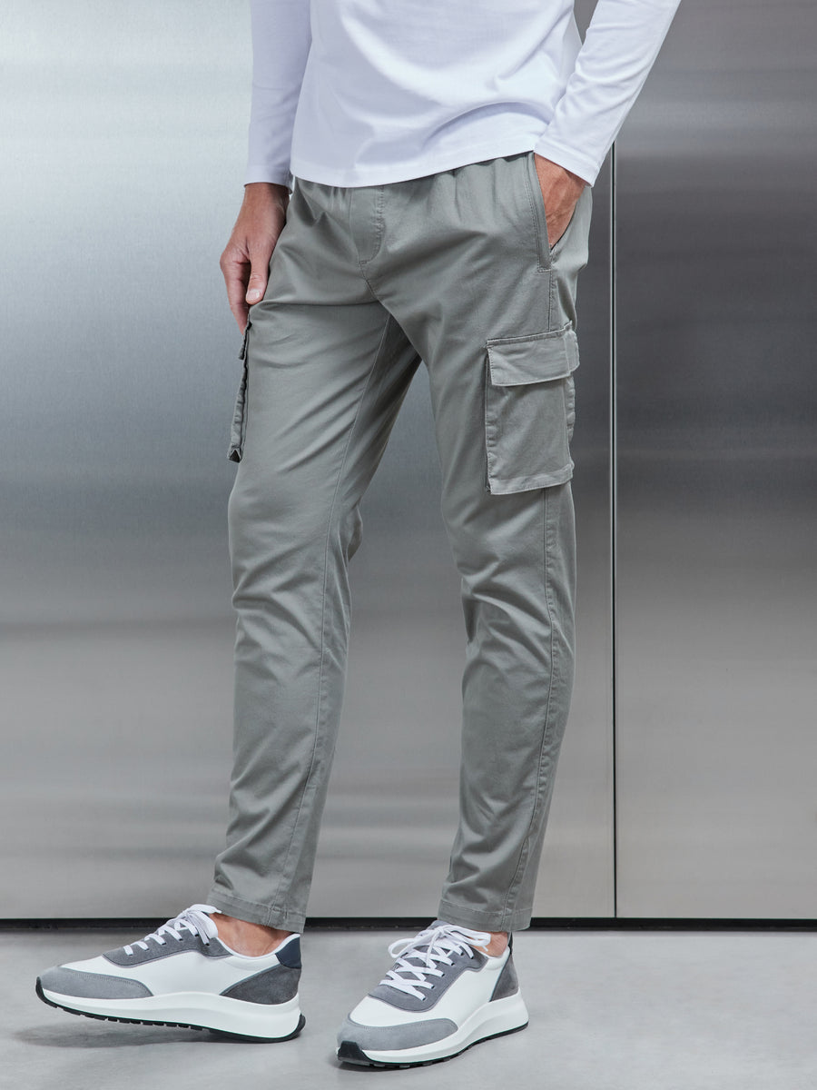 Cotton Drawstring Cargo Pant in Olive