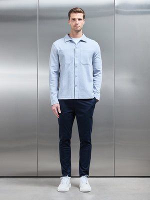 Cotton Jersey Overshirt in Marl Grey