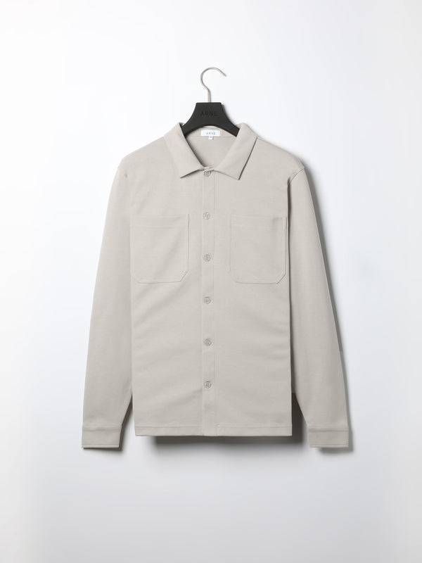 Cotton Jersey Overshirt in Stone