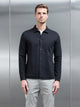 Cotton Jersey Popper Overshirt in Black