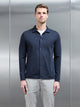 Cotton Jersey Popper Overshirt in Navy