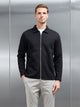 Cotton Jersey Zip Through Overshirt in Black