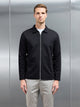 Cotton Jersey Zip Through Overshirt in Black
