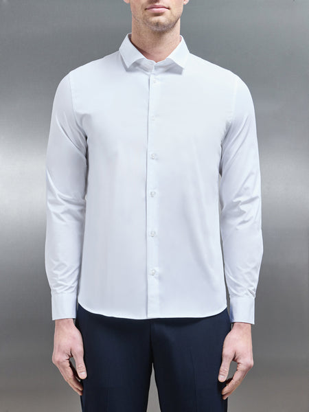 Cotton Stretch Shirt in White