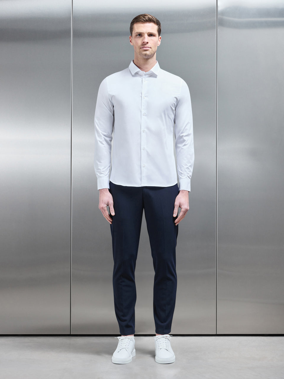 Cotton Stretch Shirt in White