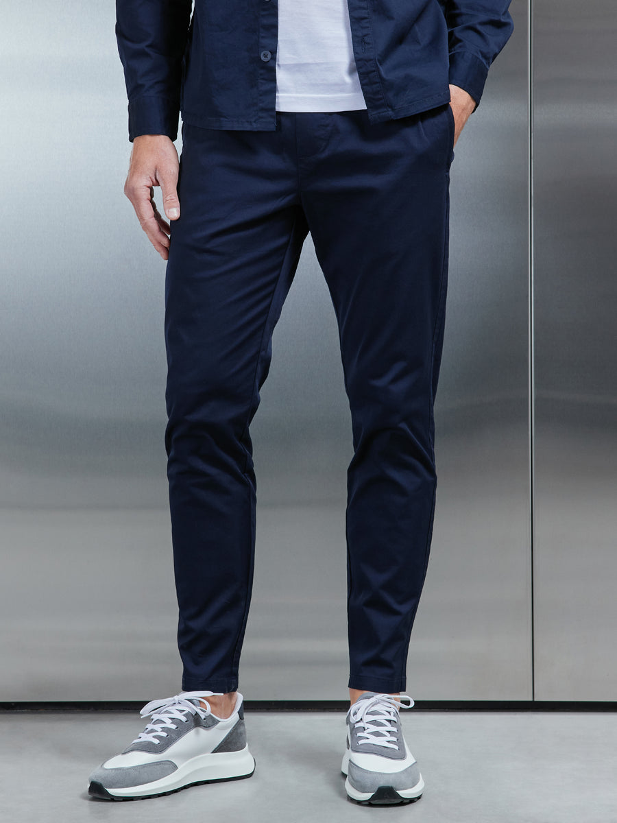 Cotton Tailored Trouser in Navy