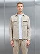 Cotton Twill Overshirt in Stone
