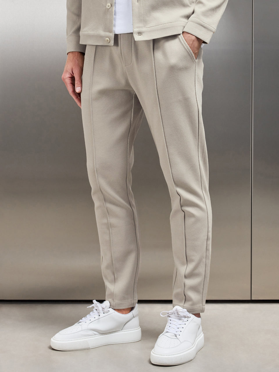 Cotton Twill Trouser in Stone