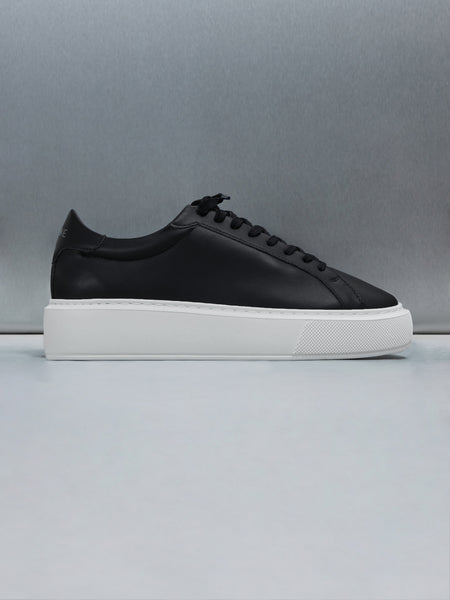 Essential Leather Trainer in Black