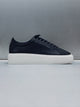 Essential Leather Trainer in Navy