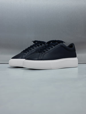 Essential Leather Trainer in Navy