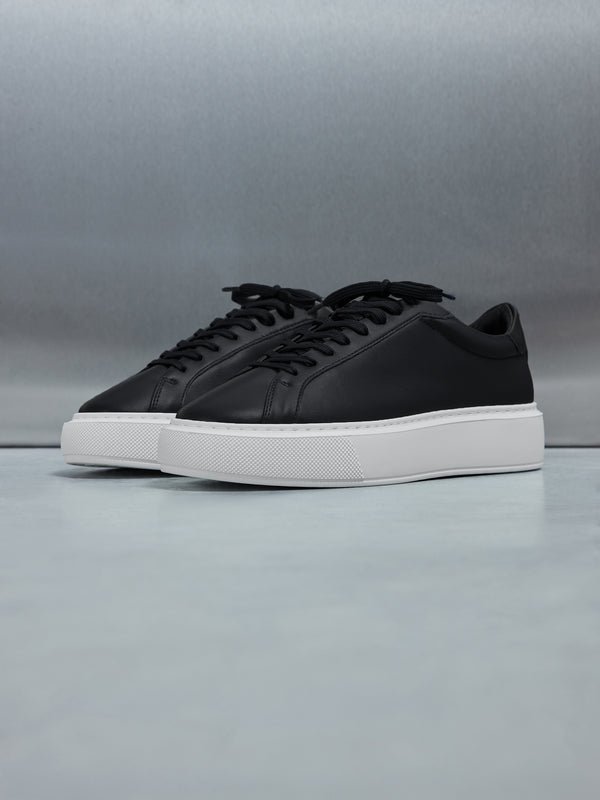 Essential Leather Trainer in Black