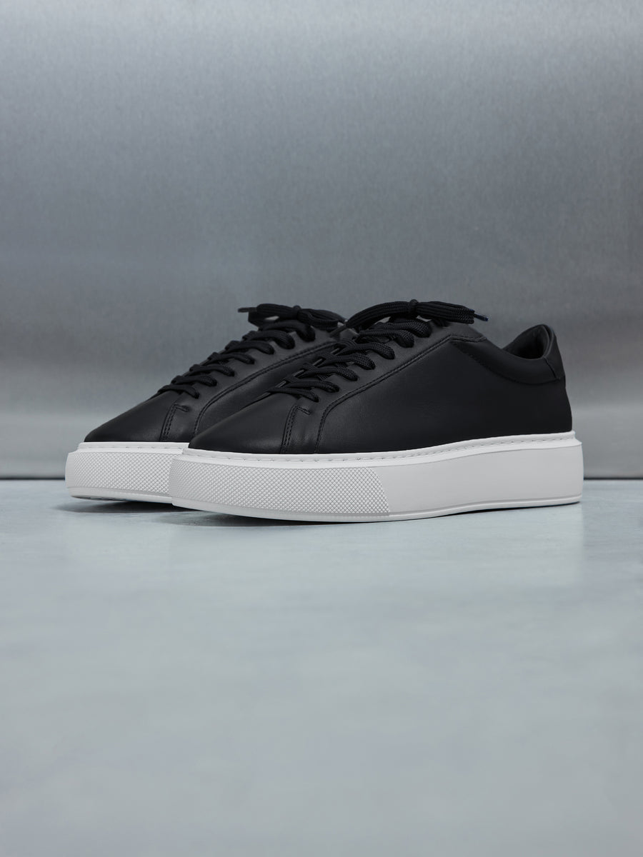 Essential Leather Trainer in Black