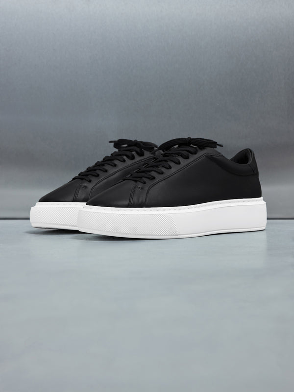 Essential Leather Trainer in Black