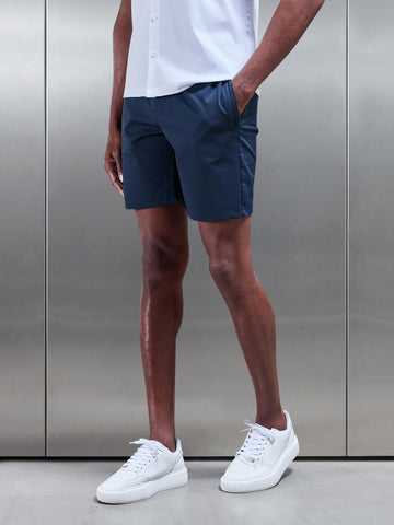 Crease Resistant Stretch Chino Short in Navy