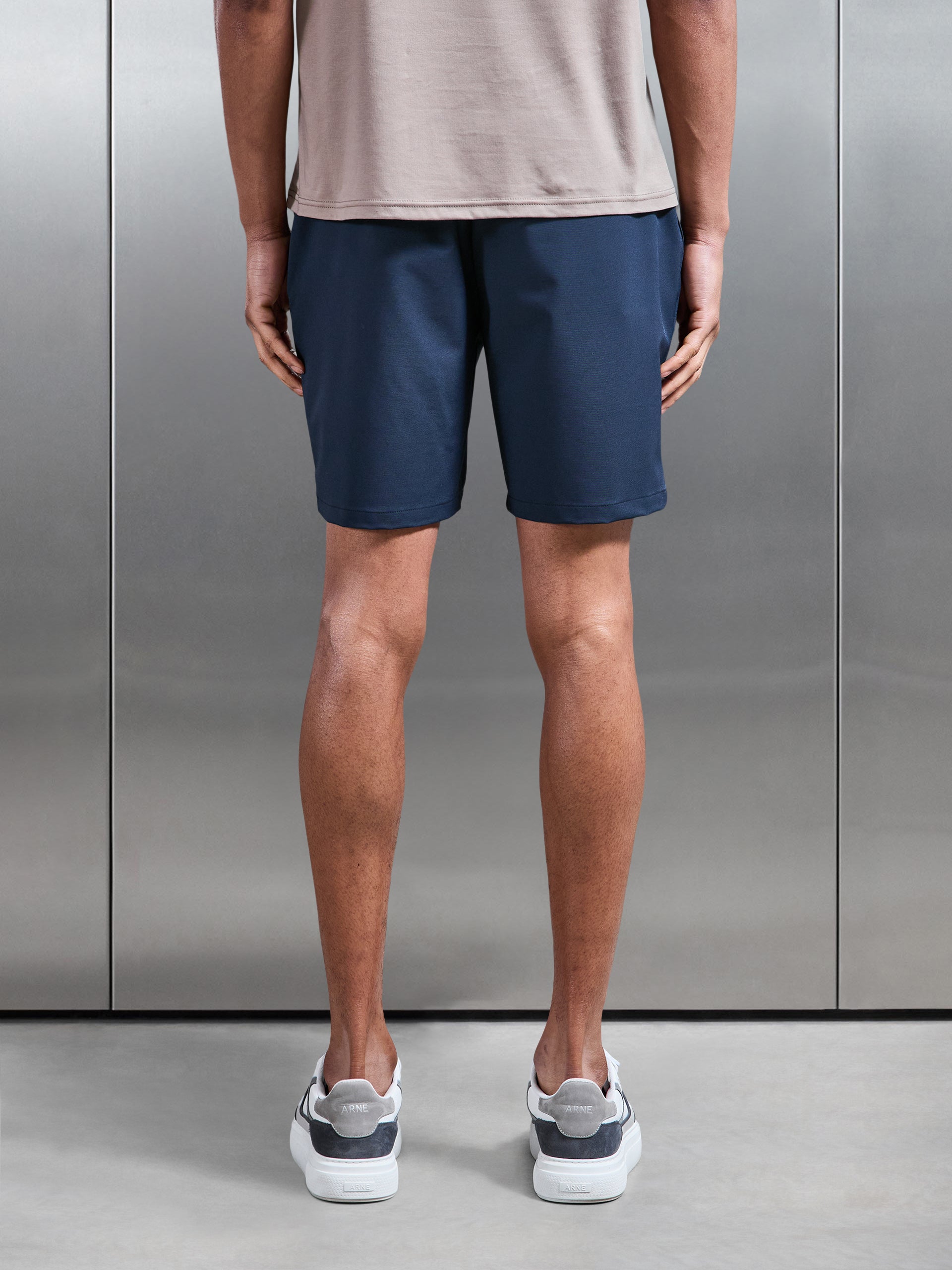 Crease Resistant Stretch Chino Short in Navy