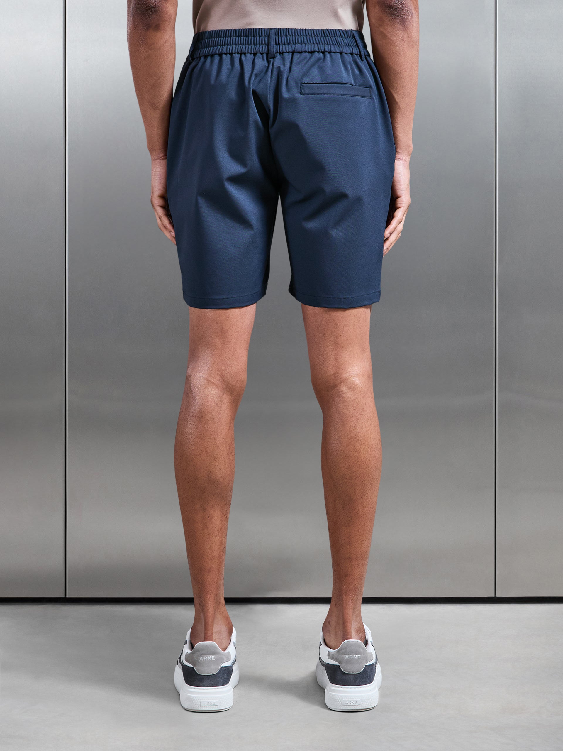 Crease Resistant Stretch Chino Short in Navy
