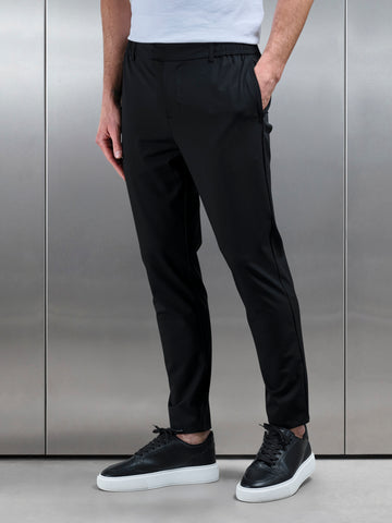 Crease Resistant Stretch Chino Trouser in Black