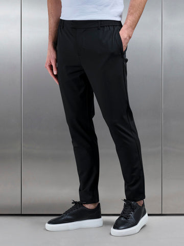 Crease Resistant Stretch Chino Trouser in Black
