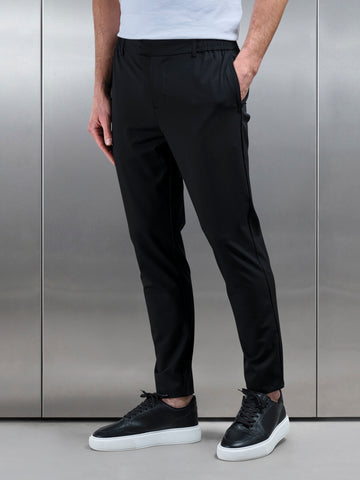 Crease Resistant Stretch Chino Trouser in Black