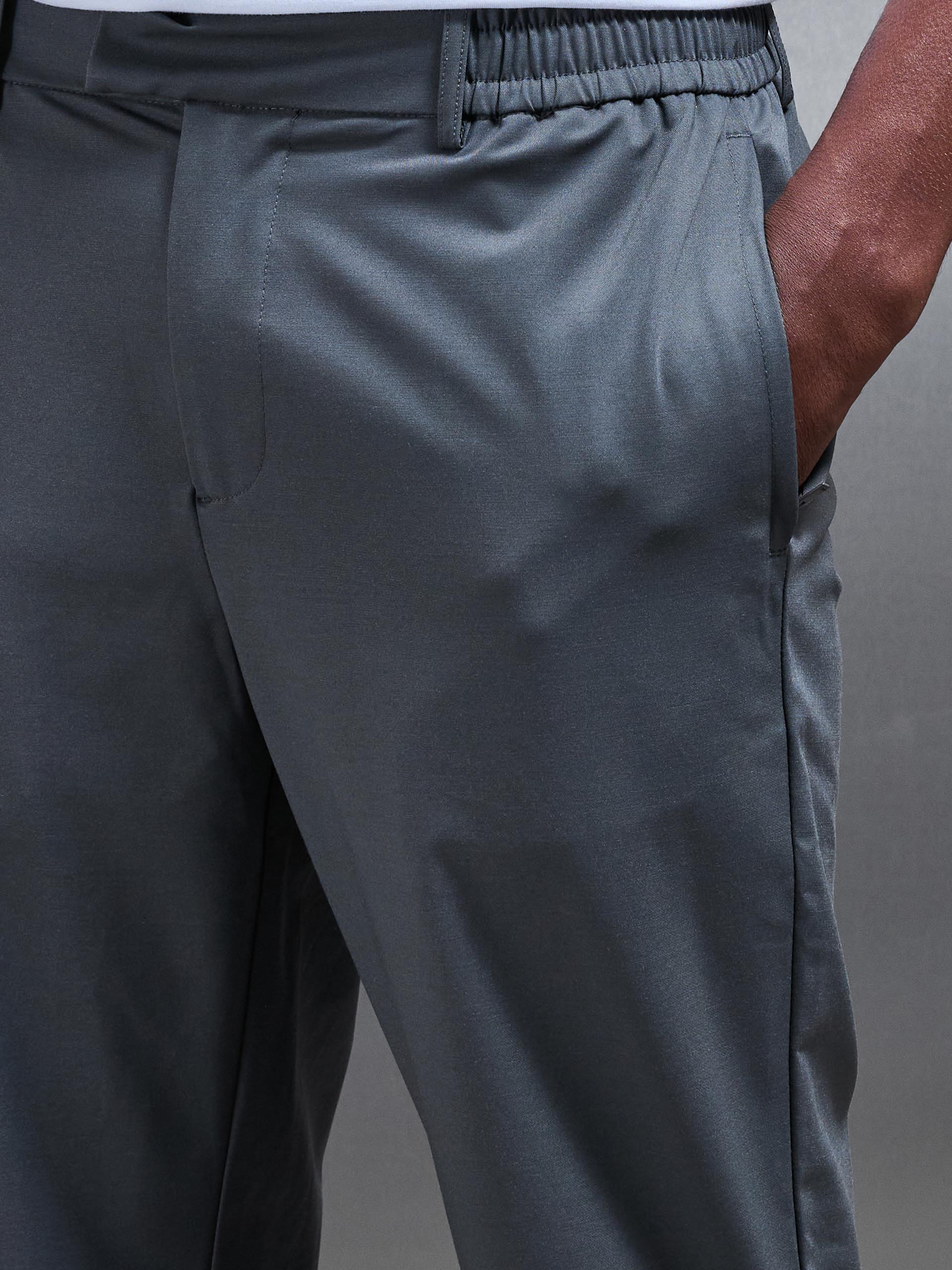Crease Resistant Stretch Chino Trouser in Grey