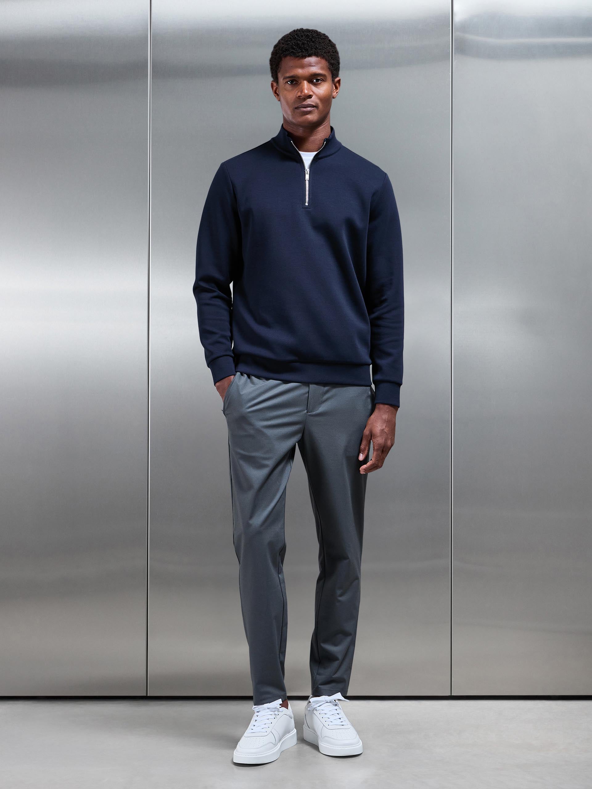 Crease Resistant Stretch Chino Trouser in Grey