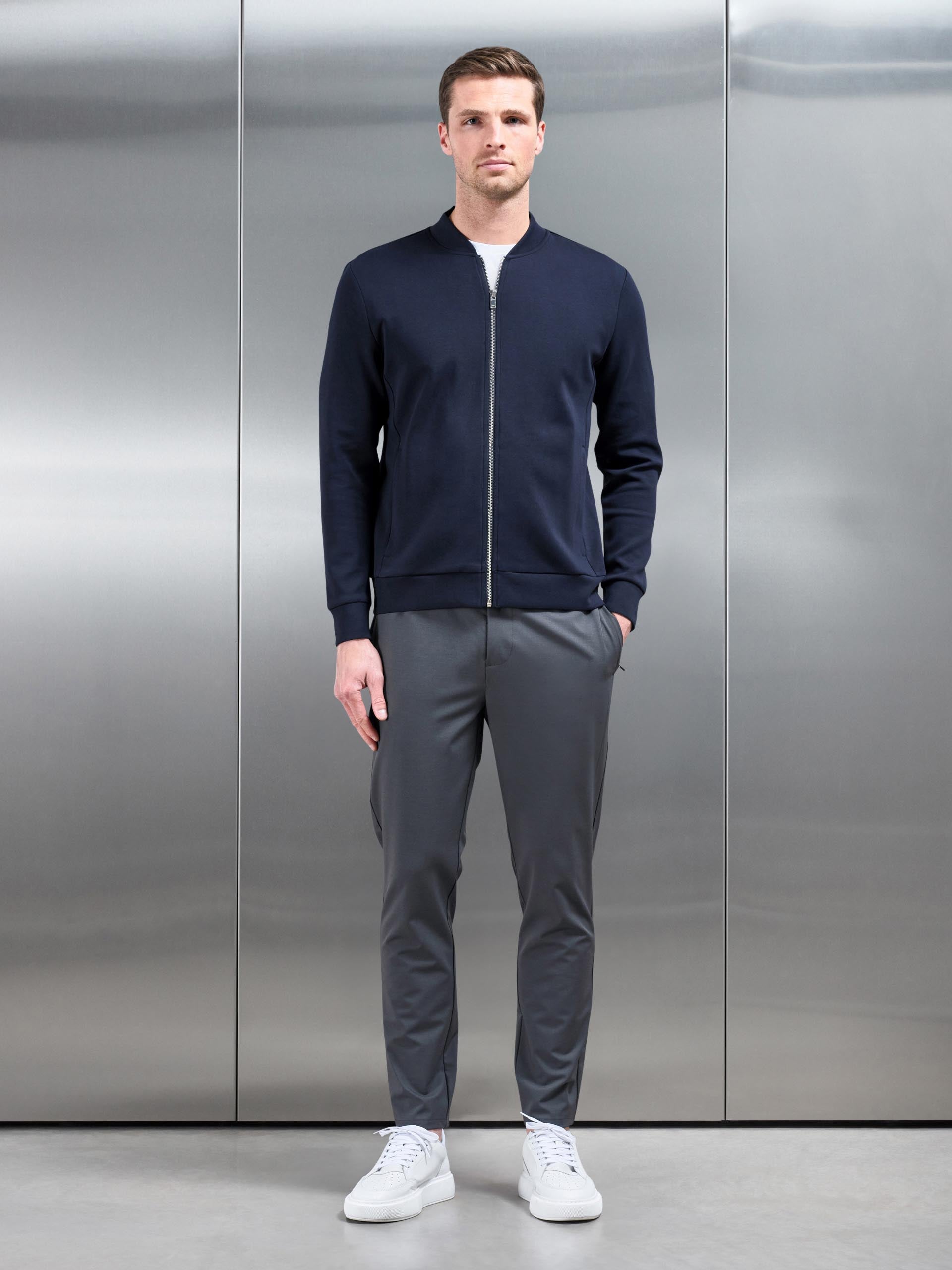 Crease Resistant Stretch Chino Trouser in Grey