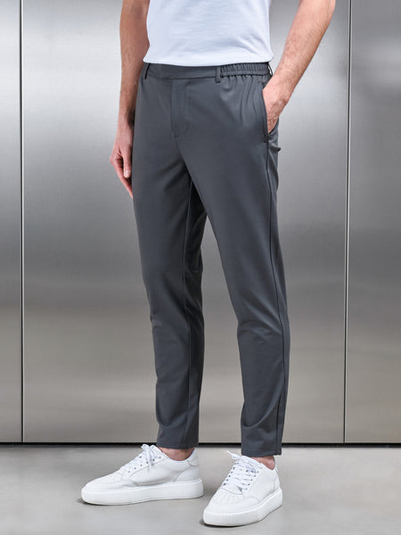 Crease Resistant Stretch Chino Trouser in Grey