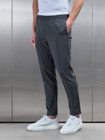 Crease Resistant Stretch Chino Trouser in Grey