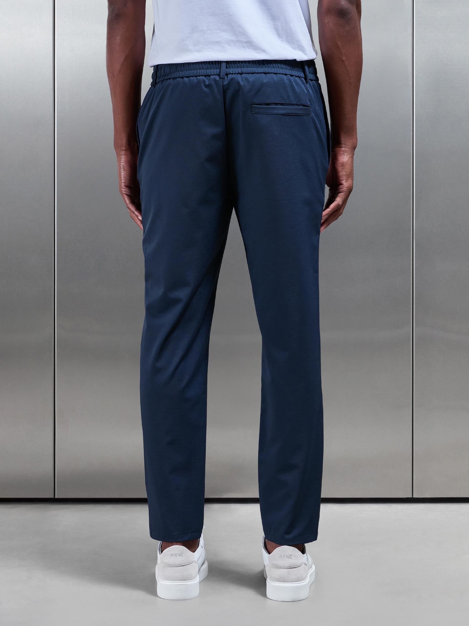 Crease Resistant Stretch Chino Trouser in Navy