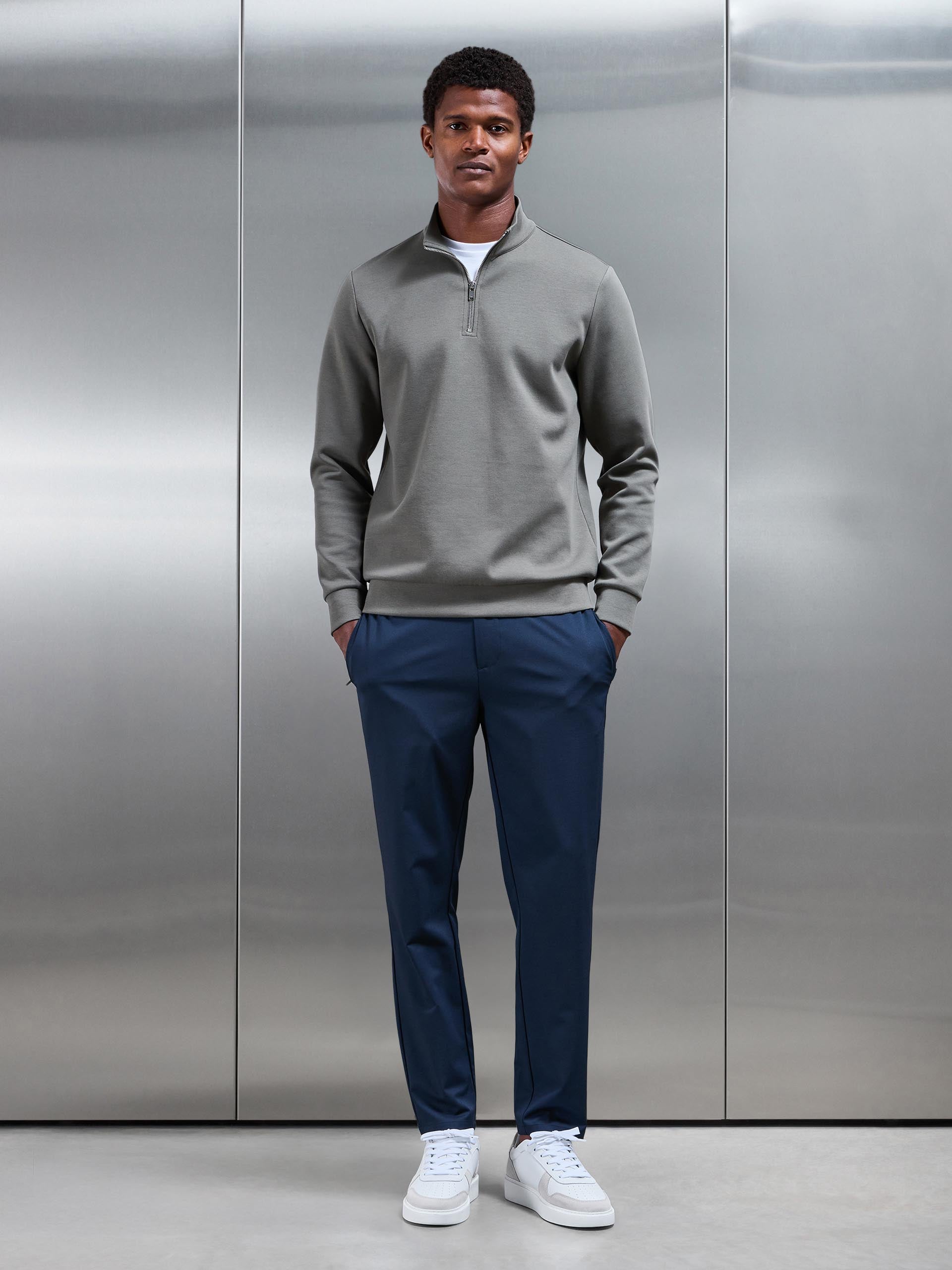 Crease Resistant Stretch Chino Trouser in Navy