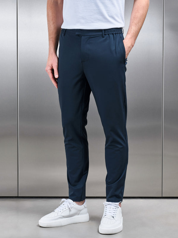 Crease Resistant Stretch Chino Trouser in Navy