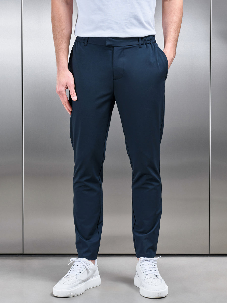 Crease Resistant Stretch Chino Trouser in Navy