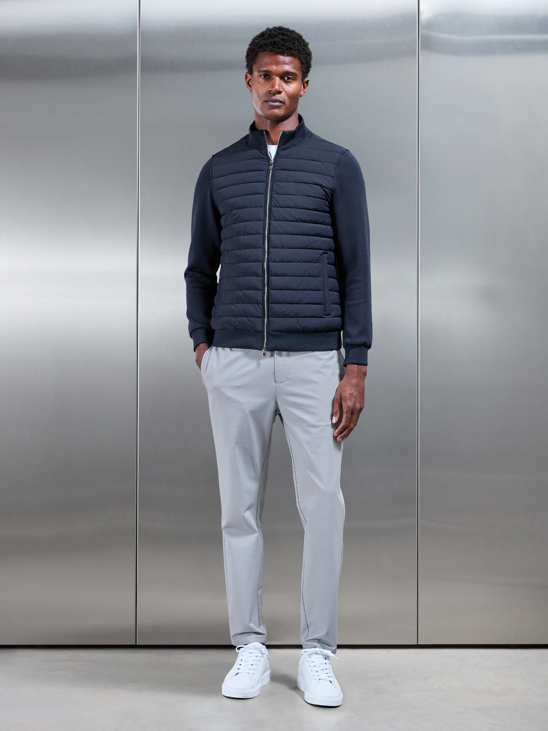 Crease Resistant Stretch Chino Trouser in Stone