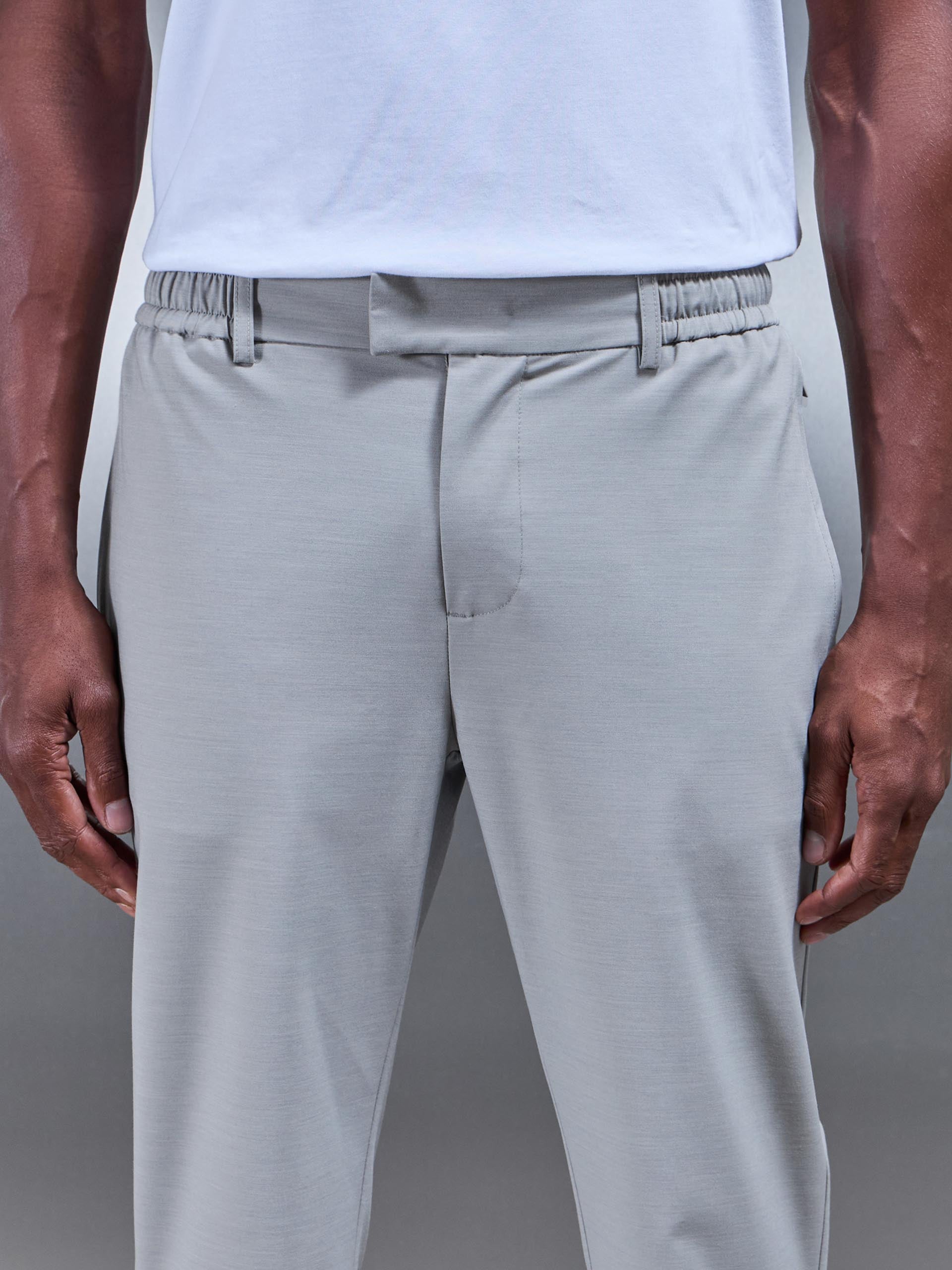 Crease Resistant Stretch Chino Trouser in Stone