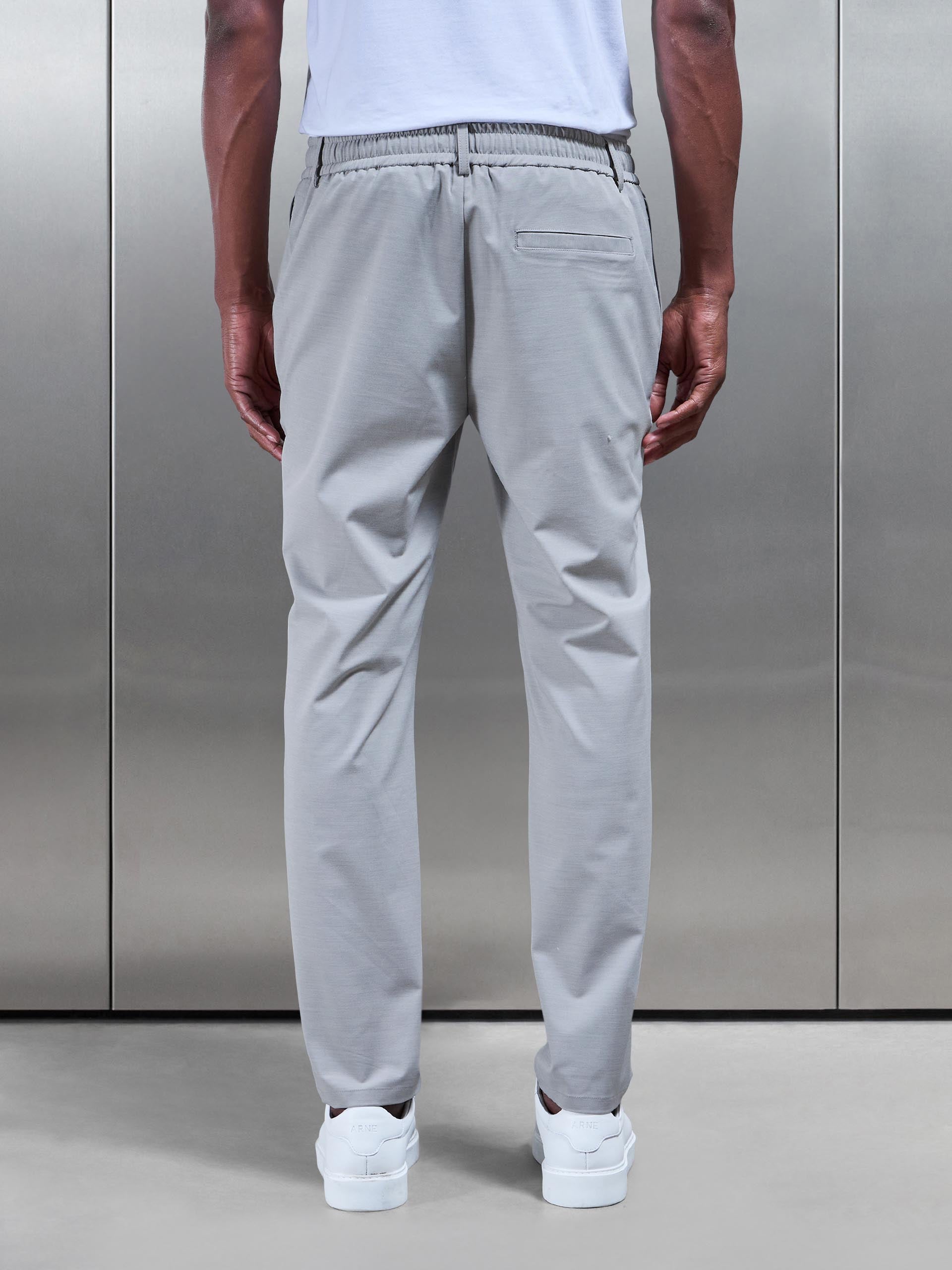 Crease Resistant Stretch Chino Trouser in Stone