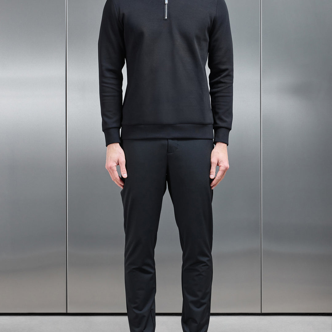 Crease Resistant Stretch Chino Trouser in Black