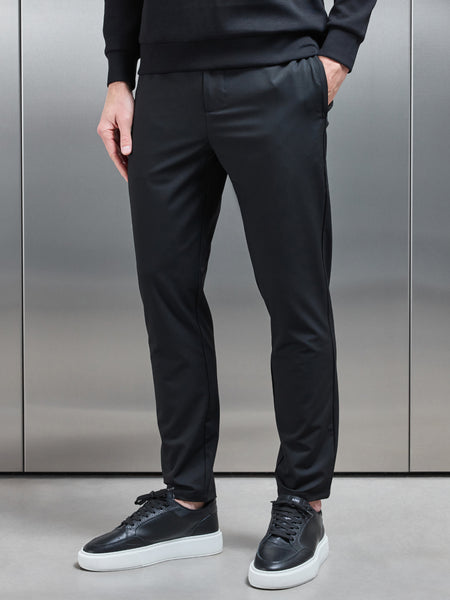 Crease Resistant Stretch Chino Trouser in Black