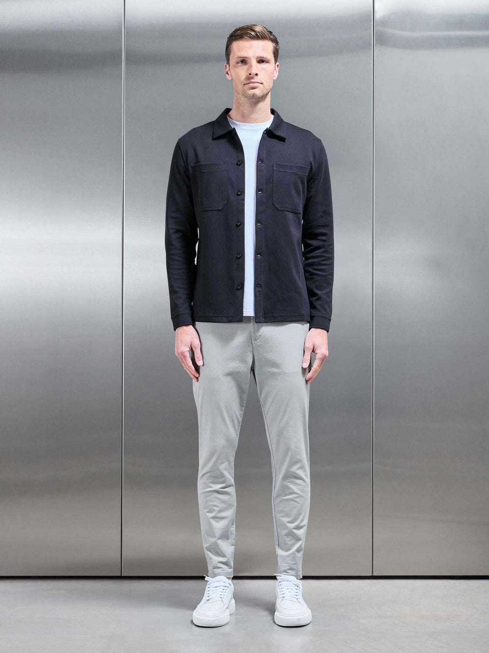 Cotton Jersey Overshirt in Black