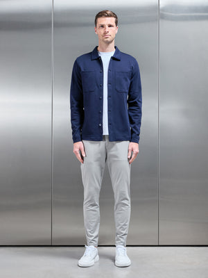 Cotton Jersey Overshirt in Navy